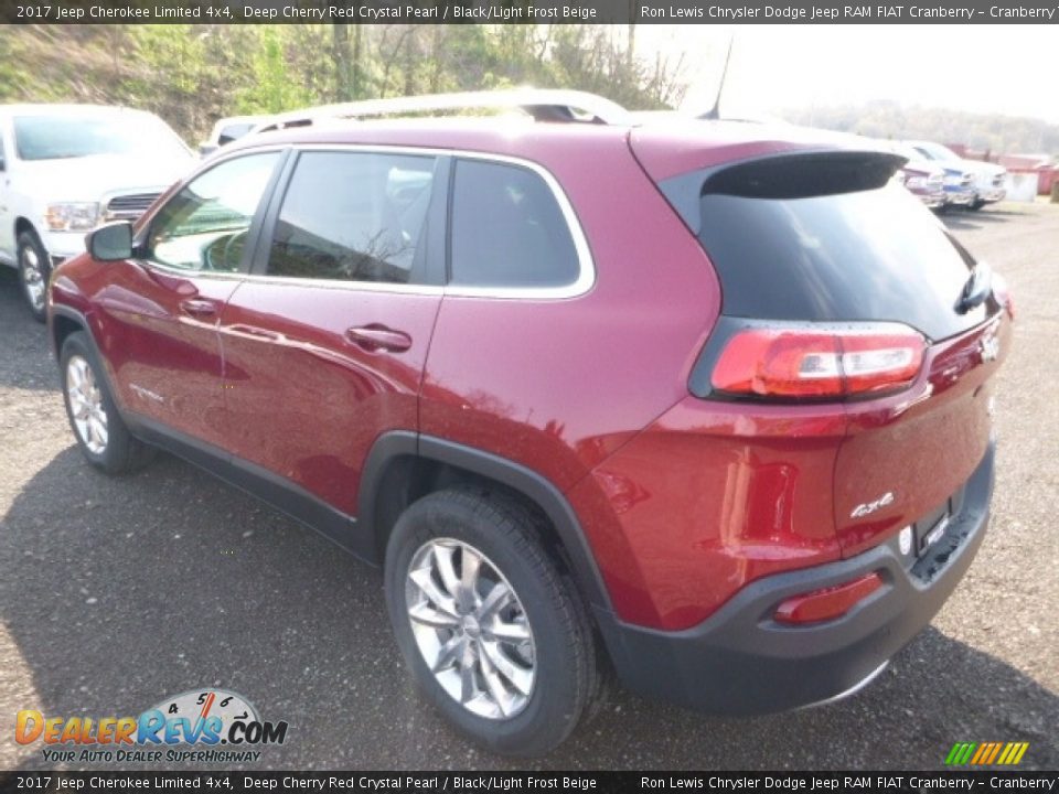 2017 Jeep Cherokee Limited 4x4 Deep Cherry Red Crystal Pearl / Black/Light Frost Beige Photo #4