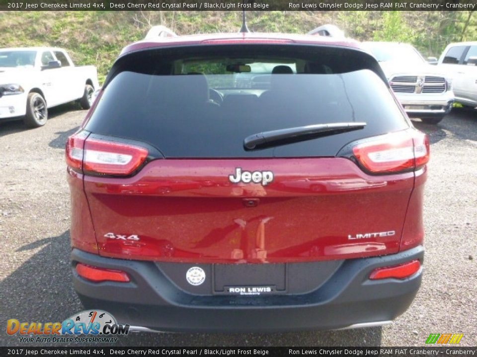 2017 Jeep Cherokee Limited 4x4 Deep Cherry Red Crystal Pearl / Black/Light Frost Beige Photo #5