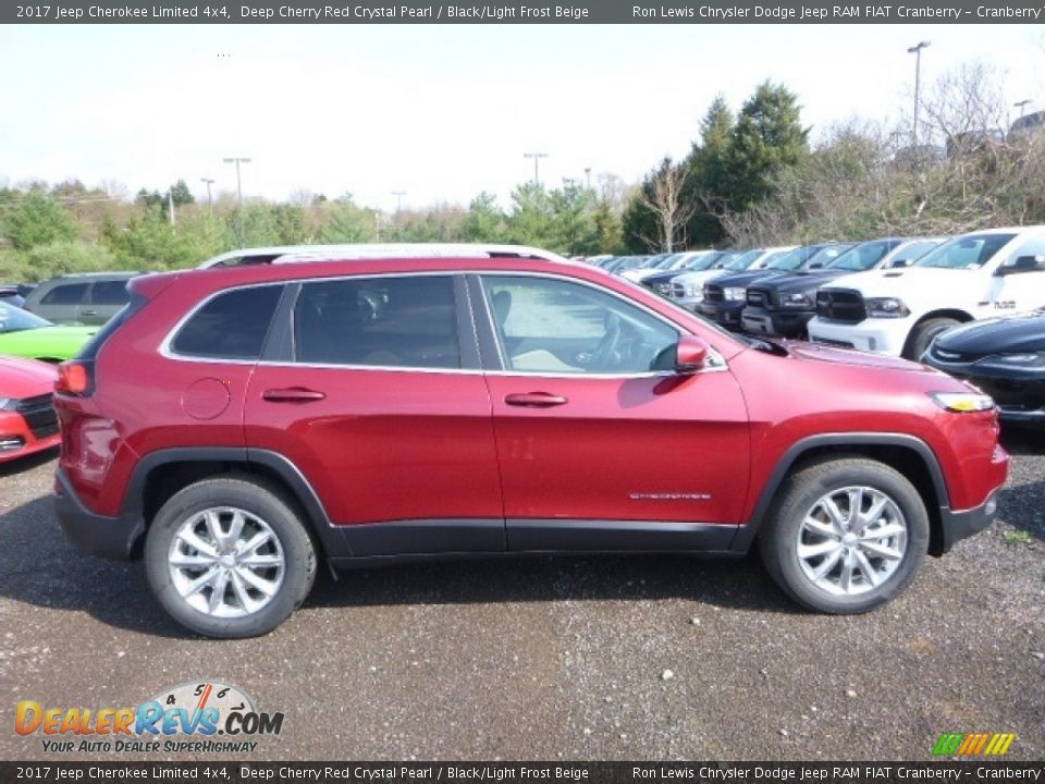 2017 Jeep Cherokee Limited 4x4 Deep Cherry Red Crystal Pearl / Black/Light Frost Beige Photo #7