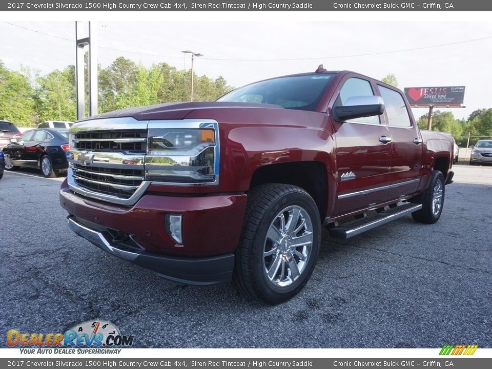 2017 Chevrolet Silverado 1500 High Country Crew Cab 4x4 Siren Red Tintcoat / High Country Saddle Photo #3