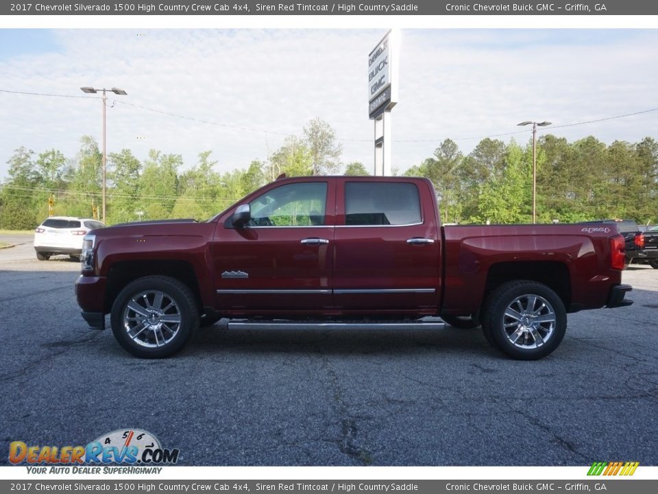 2017 Chevrolet Silverado 1500 High Country Crew Cab 4x4 Siren Red Tintcoat / High Country Saddle Photo #4