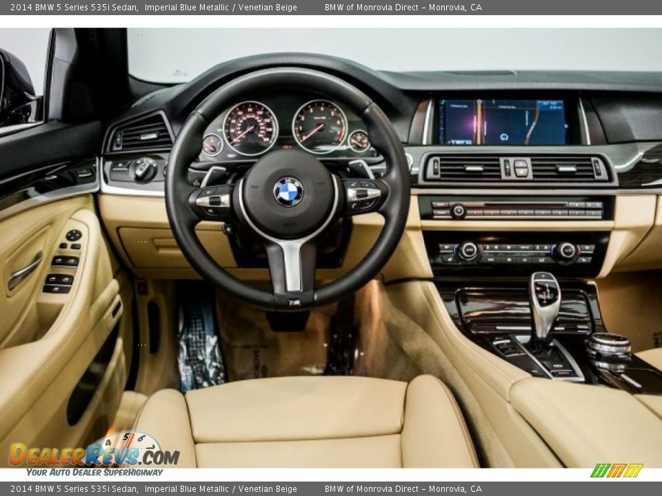 2014 BMW 5 Series 535i Sedan Imperial Blue Metallic / Venetian Beige Photo #4