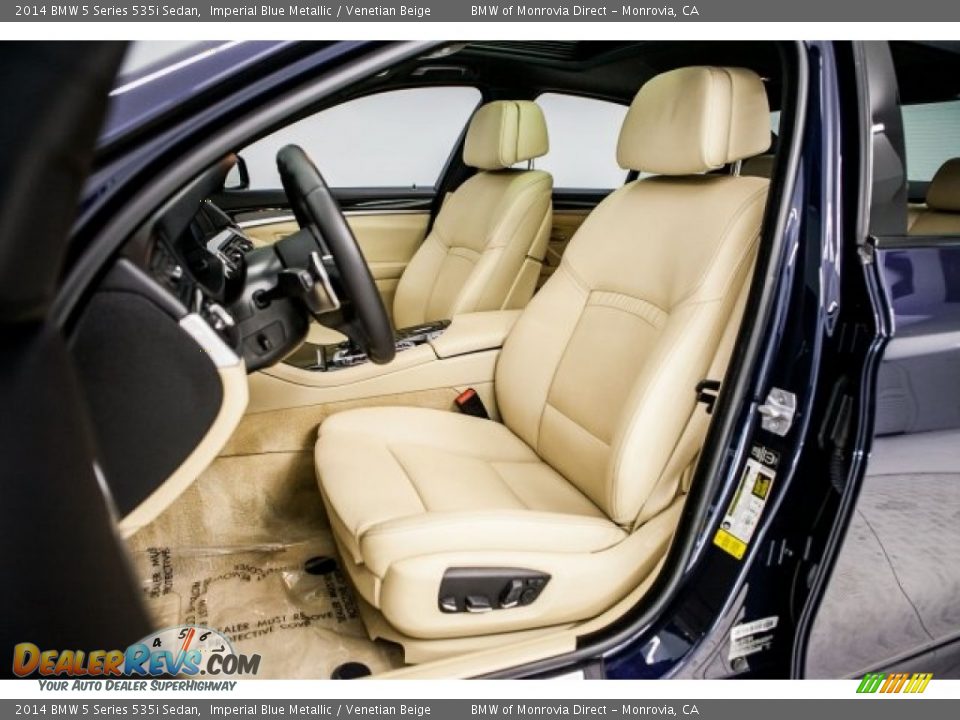 2014 BMW 5 Series 535i Sedan Imperial Blue Metallic / Venetian Beige Photo #16