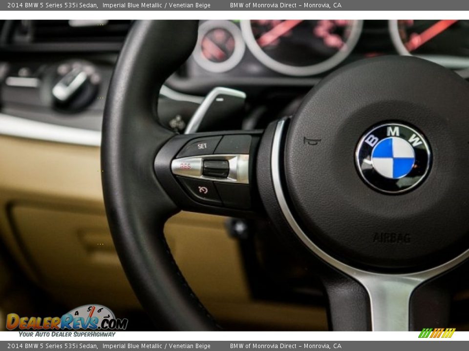 2014 BMW 5 Series 535i Sedan Imperial Blue Metallic / Venetian Beige Photo #17