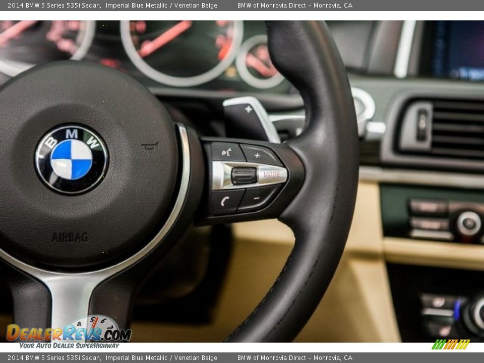 2014 BMW 5 Series 535i Sedan Imperial Blue Metallic / Venetian Beige Photo #18