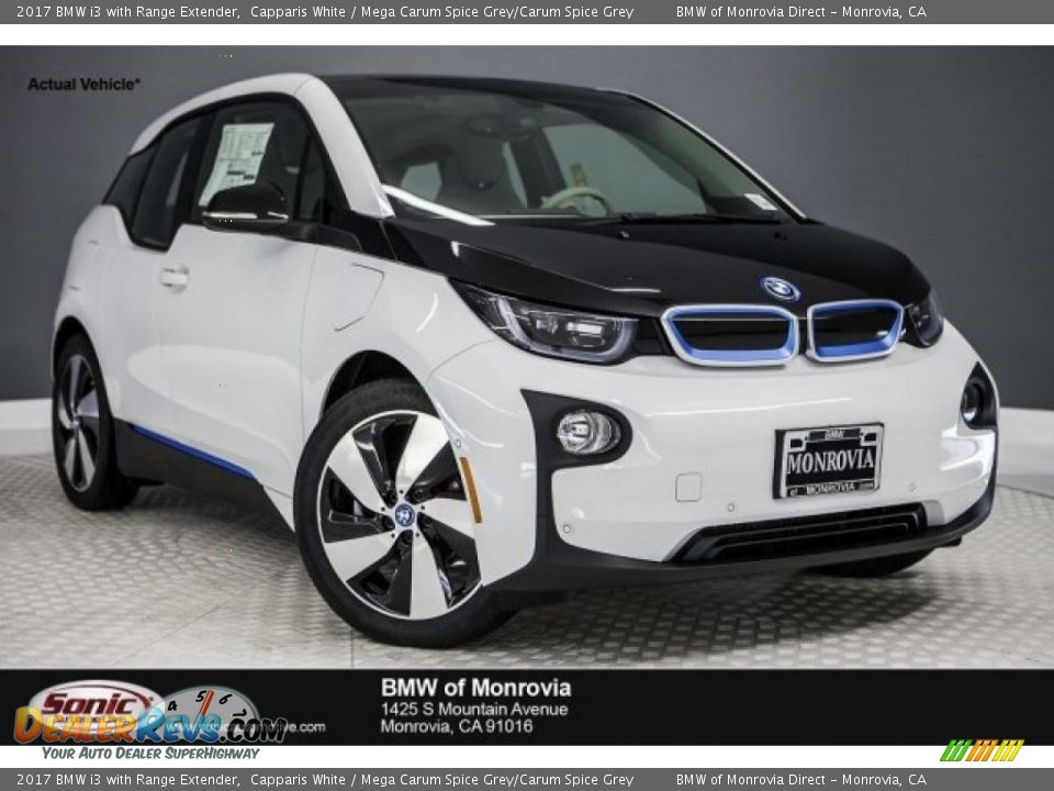 2017 BMW i3 with Range Extender Capparis White / Mega Carum Spice Grey/Carum Spice Grey Photo #1