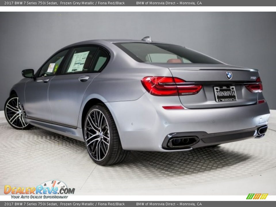 2017 BMW 7 Series 750i Sedan Frozen Grey Metallic / Fiona Red/Black Photo #3
