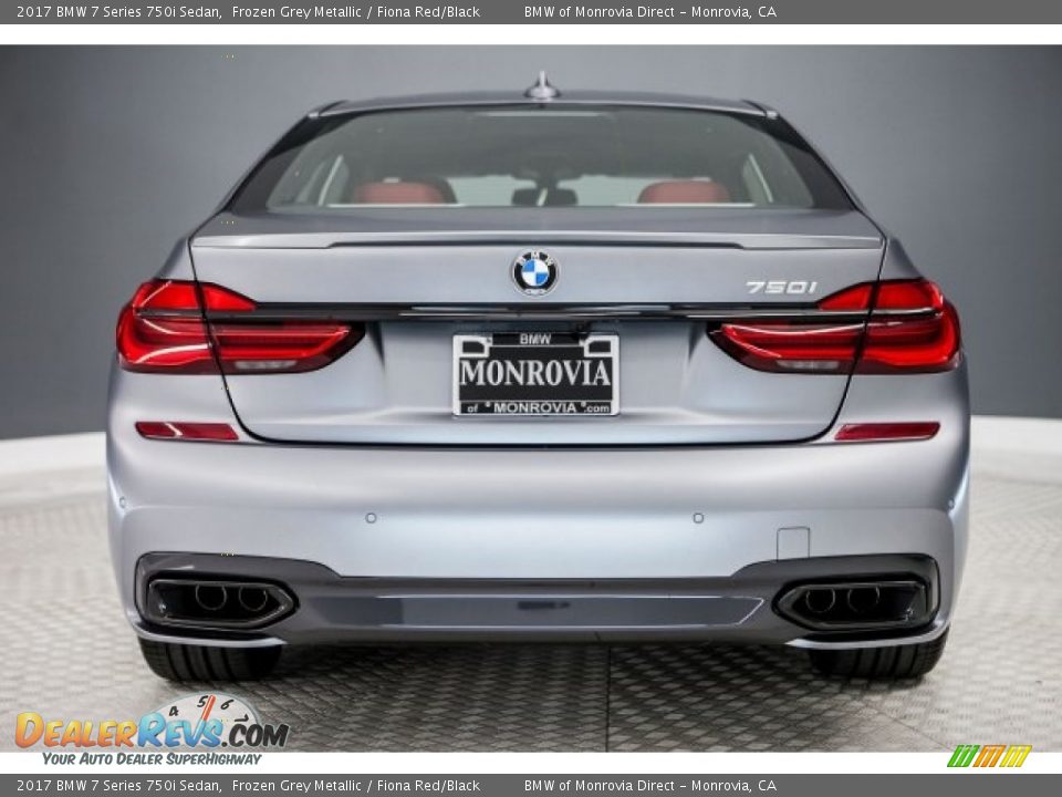 2017 BMW 7 Series 750i Sedan Frozen Grey Metallic / Fiona Red/Black Photo #4