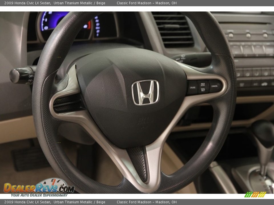 2009 Honda Civic LX Sedan Urban Titanium Metallic / Beige Photo #6