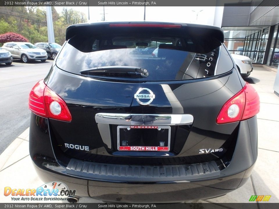 2012 Nissan Rogue SV AWD Super Black / Gray Photo #4