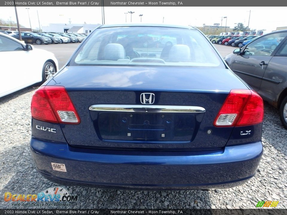 2003 Honda Civic LX Sedan Eternal Blue Pearl / Gray Photo #3