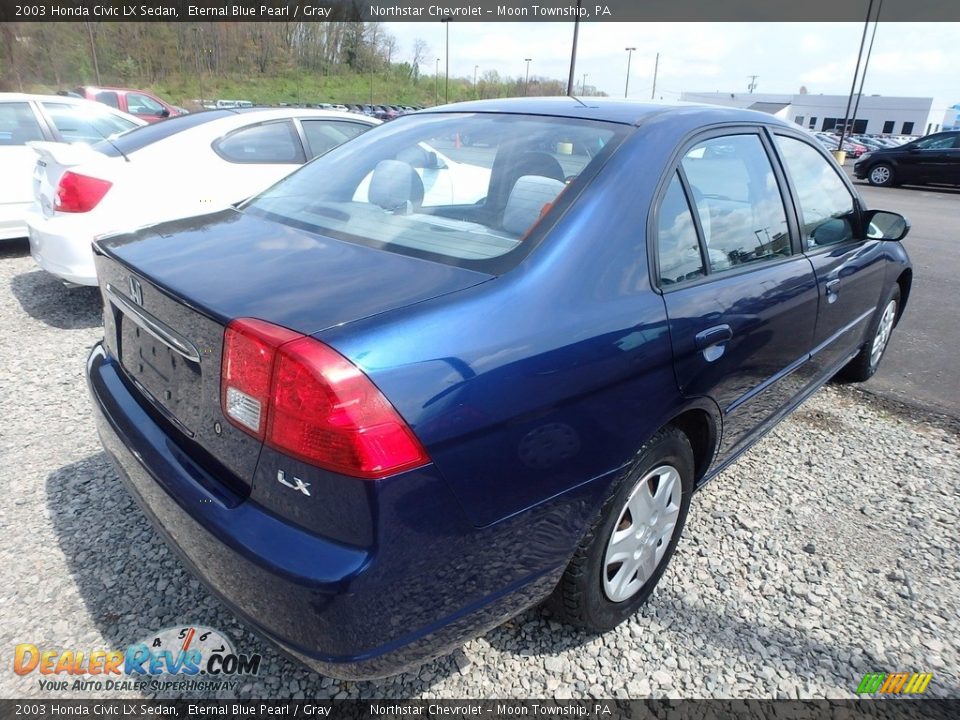 2003 Honda Civic LX Sedan Eternal Blue Pearl / Gray Photo #4
