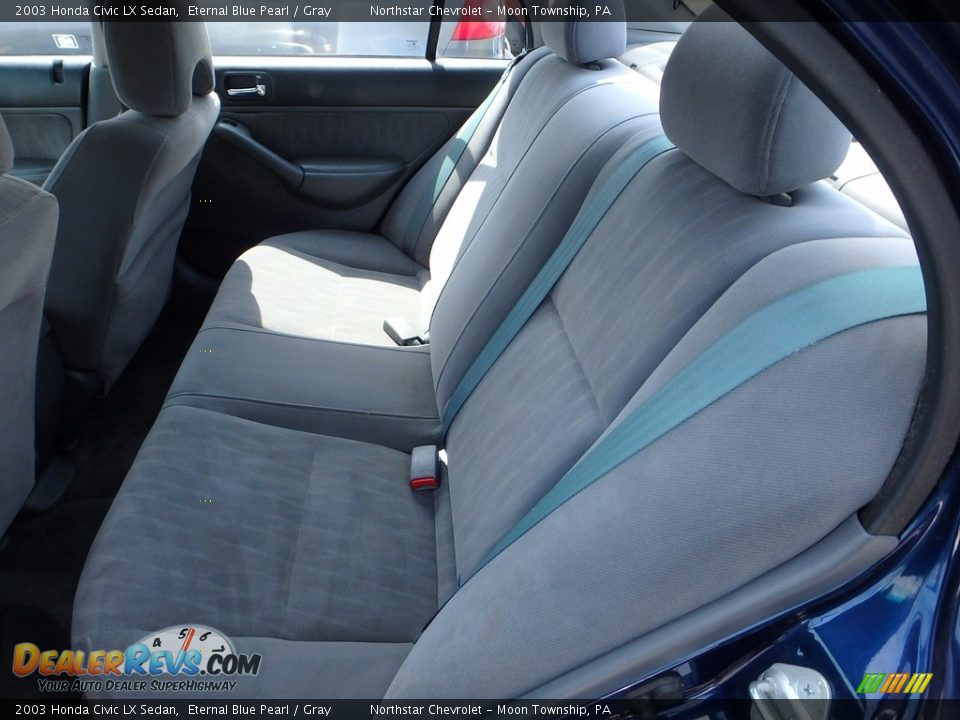 2003 Honda Civic LX Sedan Eternal Blue Pearl / Gray Photo #9
