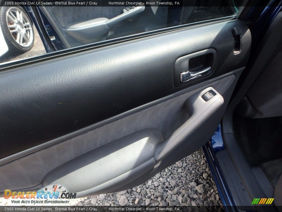 2003 Honda Civic LX Sedan Eternal Blue Pearl / Gray Photo #11