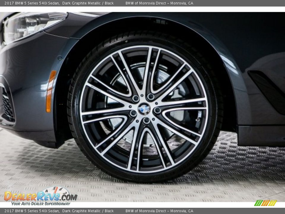 2017 BMW 5 Series 540i Sedan Dark Graphite Metallic / Black Photo #9