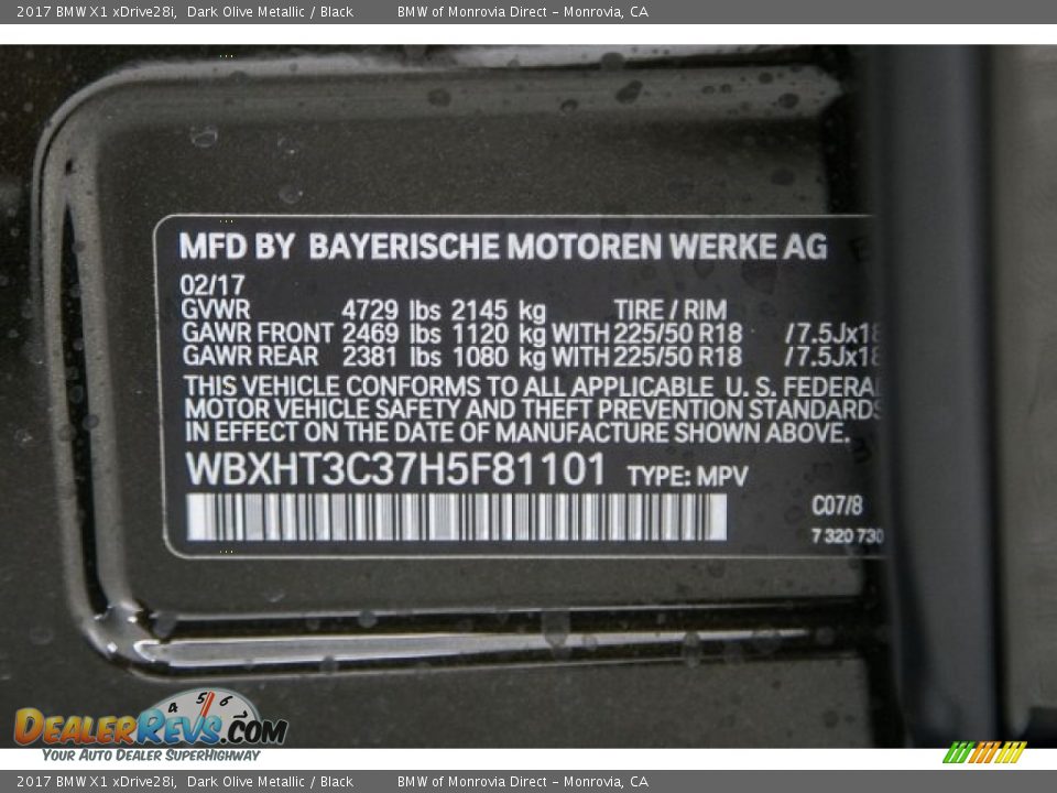 2017 BMW X1 xDrive28i Dark Olive Metallic / Black Photo #11