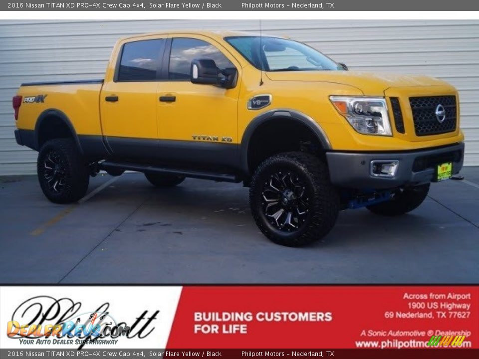 2016 Nissan TITAN XD PRO-4X Crew Cab 4x4 Solar Flare Yellow / Black Photo #1