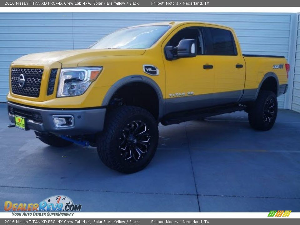 2016 Nissan TITAN XD PRO-4X Crew Cab 4x4 Solar Flare Yellow / Black Photo #3