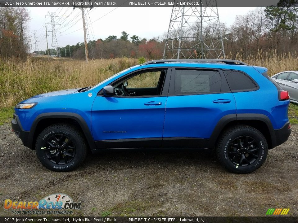 2017 Jeep Cherokee Trailhawk 4x4 Hydro Blue Pearl / Black Photo #3