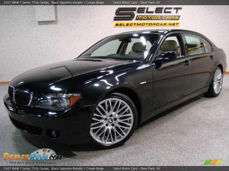 2007 BMW 7 Series 750Li Sedan Black Sapphire Metallic / Cream Beige Photo #1