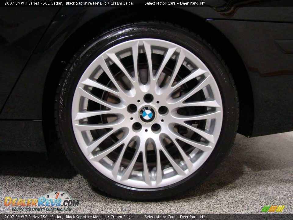 2007 BMW 7 Series 750Li Sedan Black Sapphire Metallic / Cream Beige Photo #6
