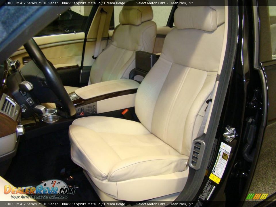 2007 BMW 7 Series 750Li Sedan Black Sapphire Metallic / Cream Beige Photo #7