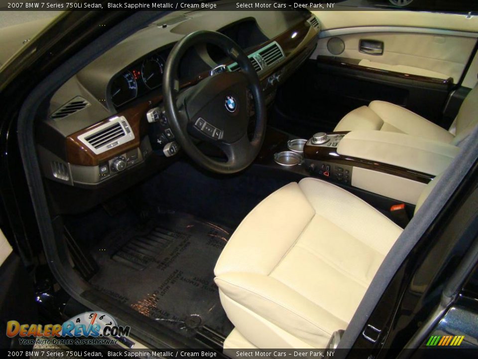2007 BMW 7 Series 750Li Sedan Black Sapphire Metallic / Cream Beige Photo #8