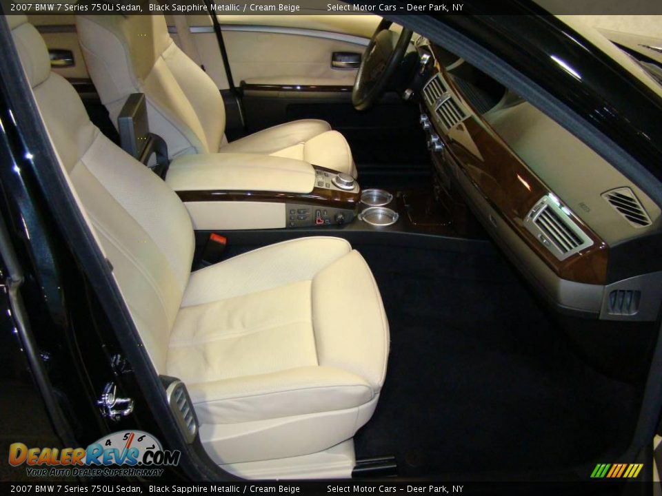 2007 BMW 7 Series 750Li Sedan Black Sapphire Metallic / Cream Beige Photo #9