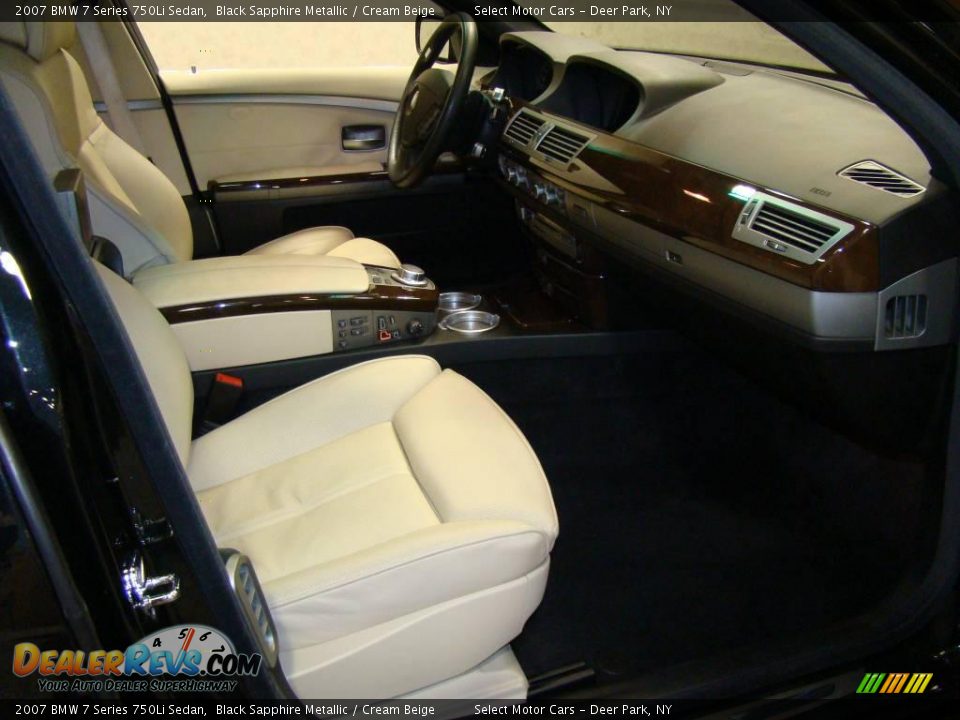 2007 BMW 7 Series 750Li Sedan Black Sapphire Metallic / Cream Beige Photo #10