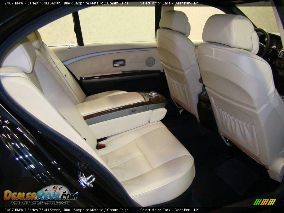 2007 BMW 7 Series 750Li Sedan Black Sapphire Metallic / Cream Beige Photo #11