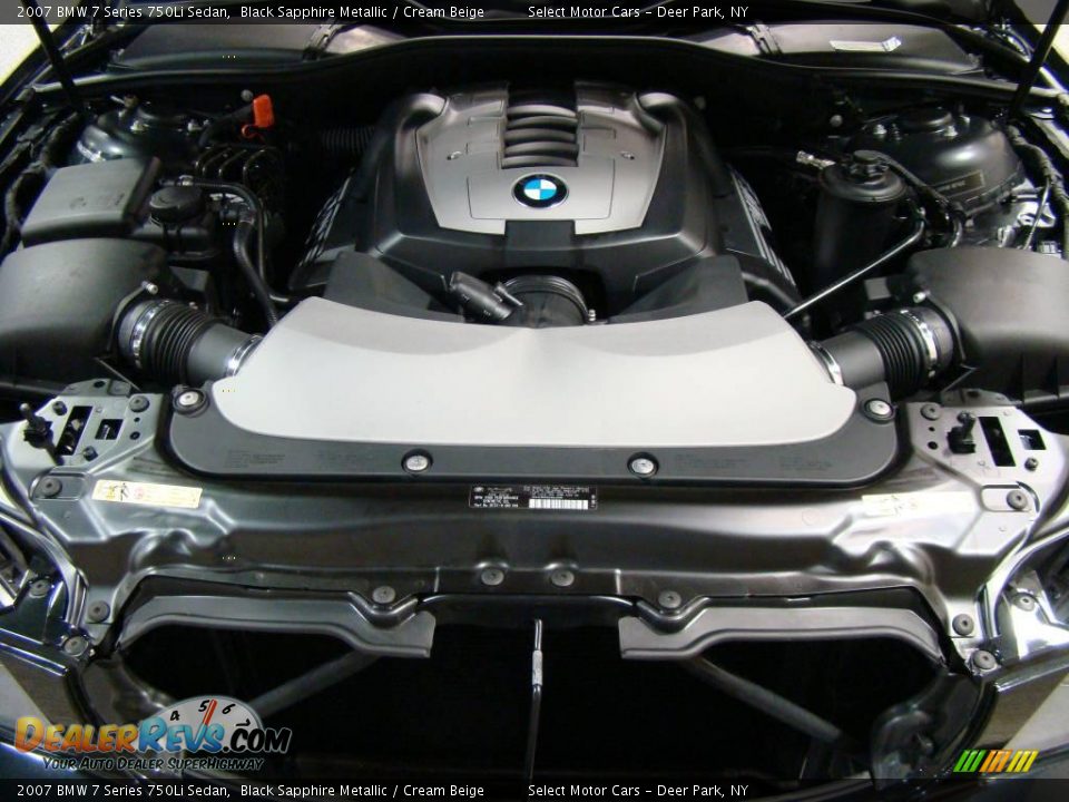 2007 BMW 7 Series 750Li Sedan Black Sapphire Metallic / Cream Beige Photo #14