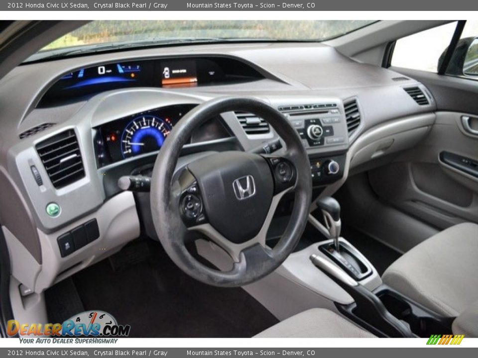 2012 Honda Civic LX Sedan Crystal Black Pearl / Gray Photo #10
