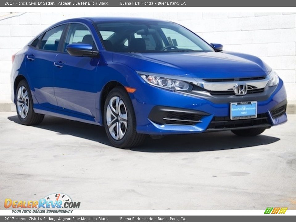 2017 Honda Civic LX Sedan Aegean Blue Metallic / Black Photo #1