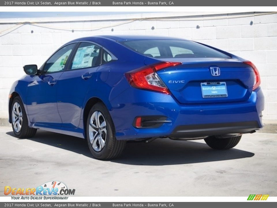 2017 Honda Civic LX Sedan Aegean Blue Metallic / Black Photo #2