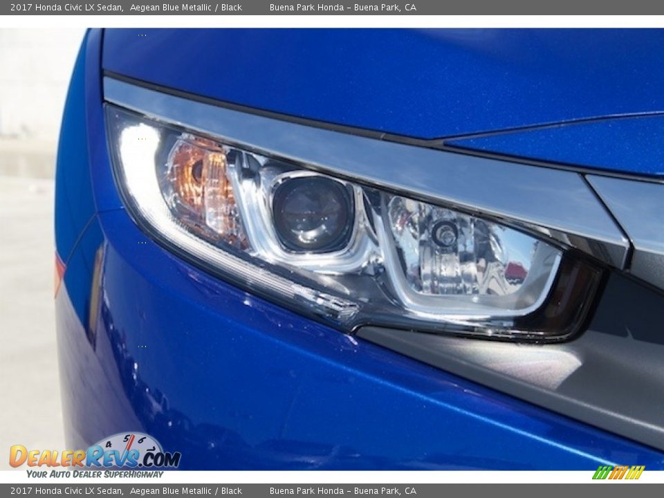 2017 Honda Civic LX Sedan Aegean Blue Metallic / Black Photo #5