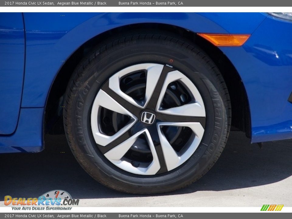 2017 Honda Civic LX Sedan Aegean Blue Metallic / Black Photo #6