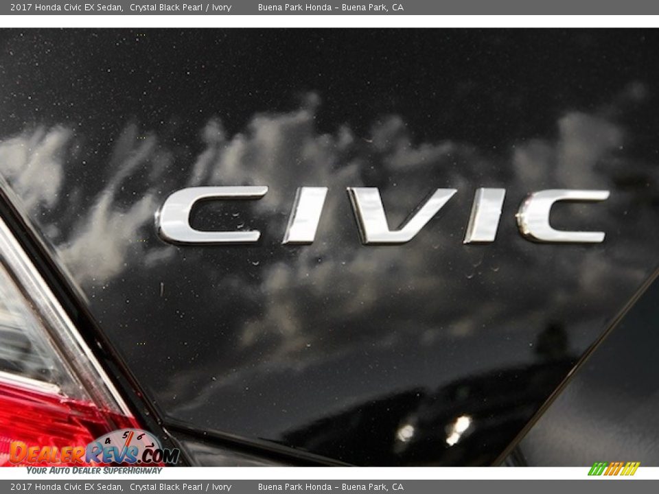 2017 Honda Civic EX Sedan Crystal Black Pearl / Ivory Photo #3