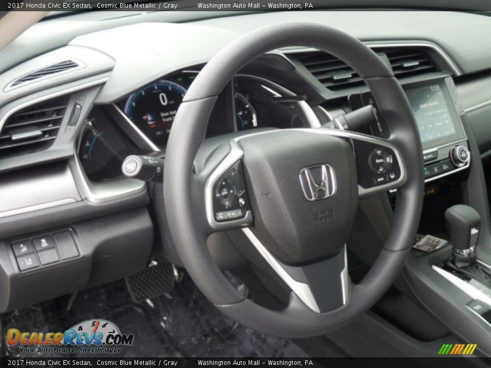 2017 Honda Civic EX Sedan Cosmic Blue Metallic / Gray Photo #9