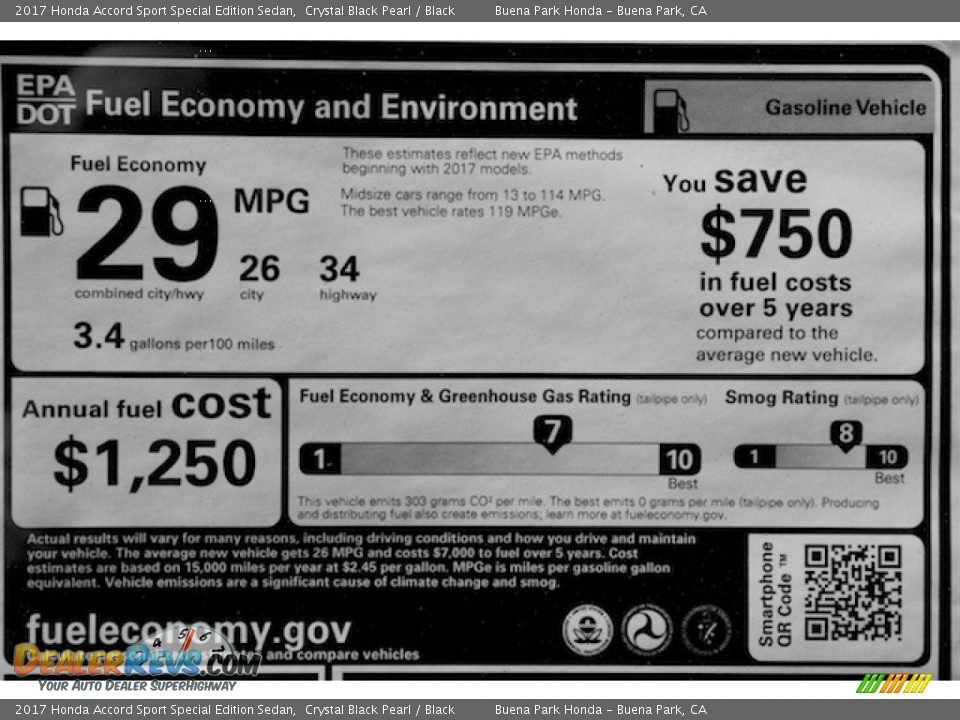 2017 Honda Accord Sport Special Edition Sedan Crystal Black Pearl / Black Photo #17