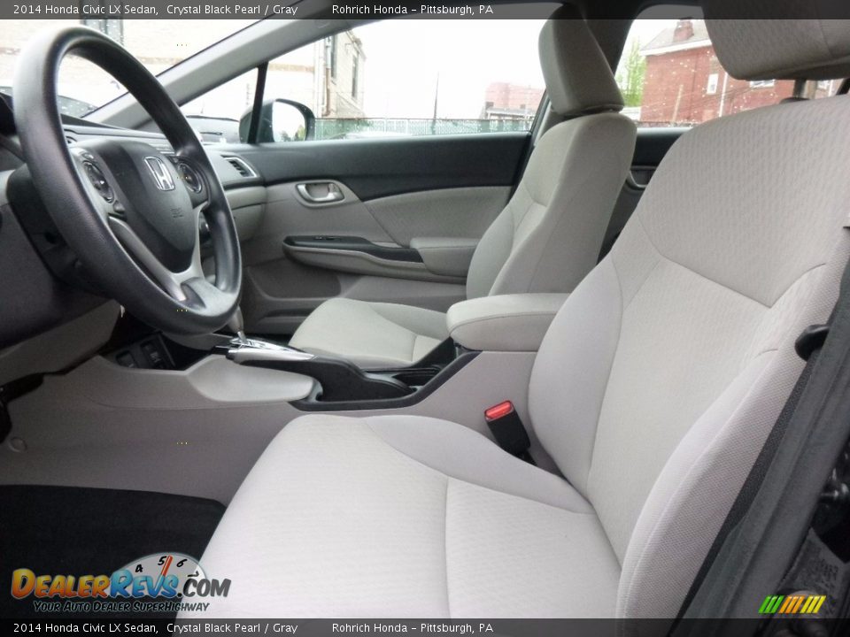 2014 Honda Civic LX Sedan Crystal Black Pearl / Gray Photo #6