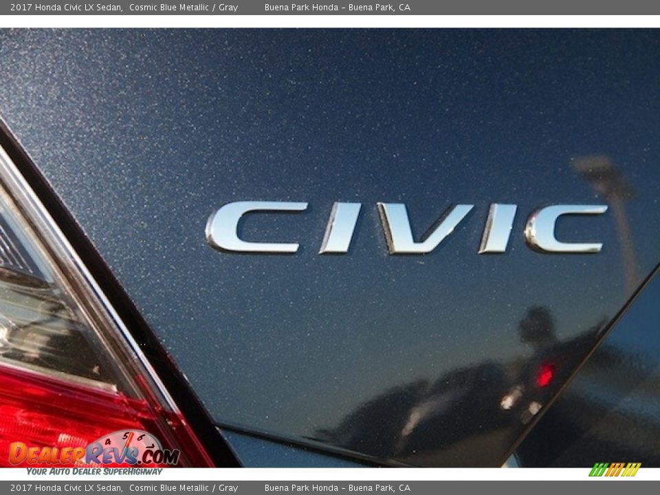 2017 Honda Civic LX Sedan Cosmic Blue Metallic / Gray Photo #3
