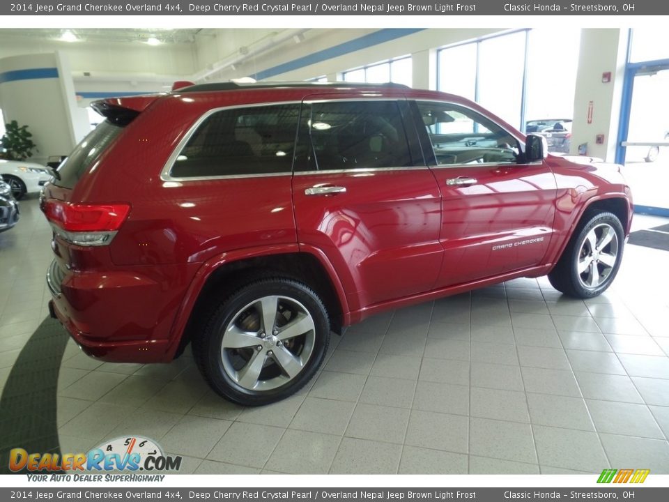 2014 Jeep Grand Cherokee Overland 4x4 Deep Cherry Red Crystal Pearl / Overland Nepal Jeep Brown Light Frost Photo #3