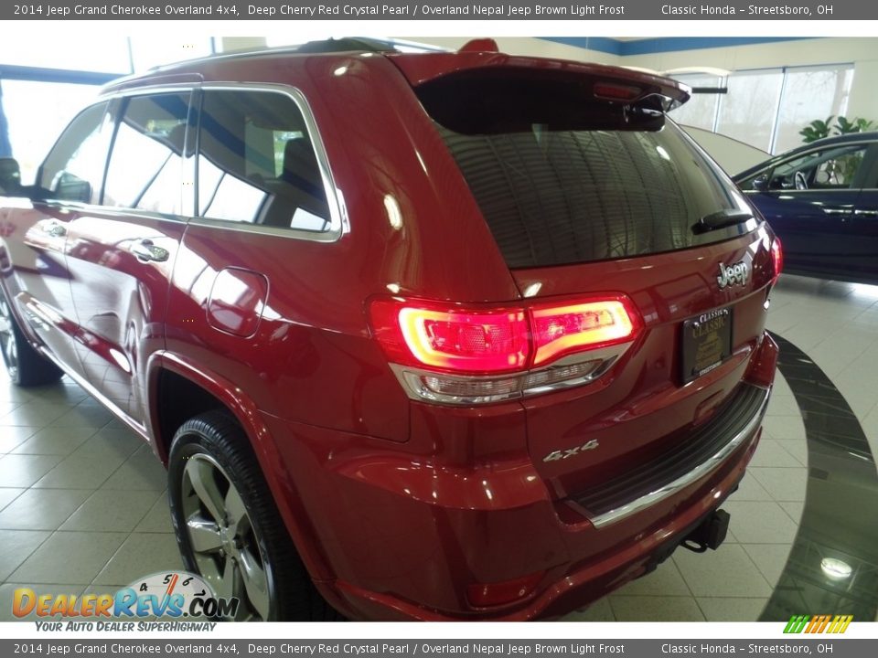 2014 Jeep Grand Cherokee Overland 4x4 Deep Cherry Red Crystal Pearl / Overland Nepal Jeep Brown Light Frost Photo #7