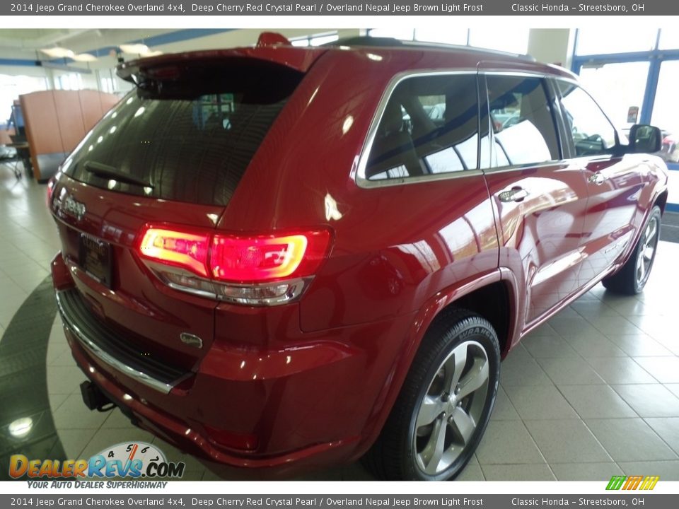 2014 Jeep Grand Cherokee Overland 4x4 Deep Cherry Red Crystal Pearl / Overland Nepal Jeep Brown Light Frost Photo #8