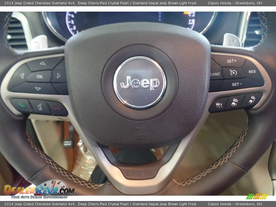 2014 Jeep Grand Cherokee Overland 4x4 Deep Cherry Red Crystal Pearl / Overland Nepal Jeep Brown Light Frost Photo #22