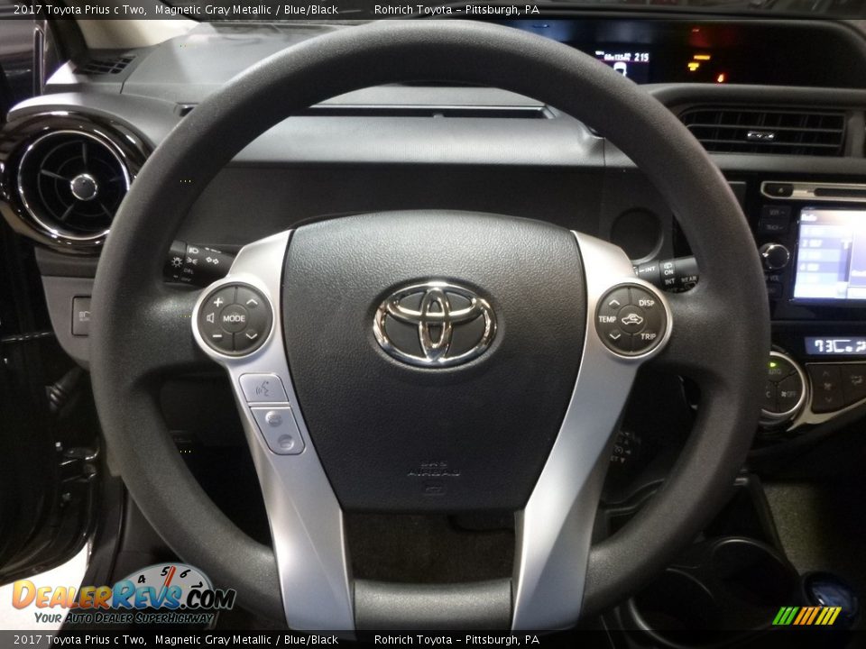 2017 Toyota Prius c Two Magnetic Gray Metallic / Blue/Black Photo #15