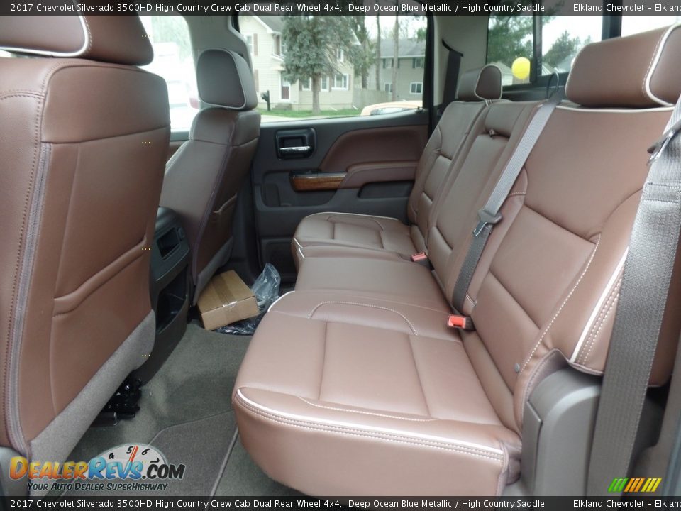 Rear Seat of 2017 Chevrolet Silverado 3500HD High Country Crew Cab Dual Rear Wheel 4x4 Photo #18