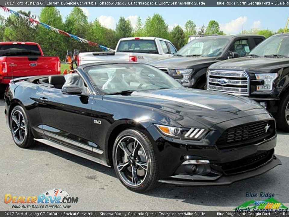 2017 Ford Mustang GT California Speical Convertible Shadow Black / California Special Ebony Leather/Miko Suede Photo #8