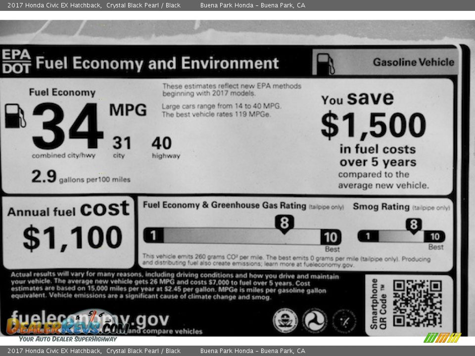 2017 Honda Civic EX Hatchback Crystal Black Pearl / Black Photo #19