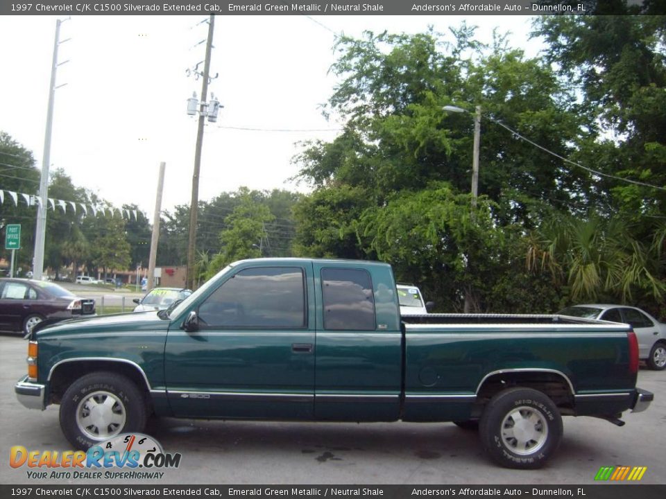 1997 Chevrolet C/K C1500 Silverado Extended Cab Emerald Green Metallic / Neutral Shale Photo #6